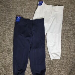 Mizuno Softball Pants Womens Large Navy White Elastic Bottom Capri Lot X2